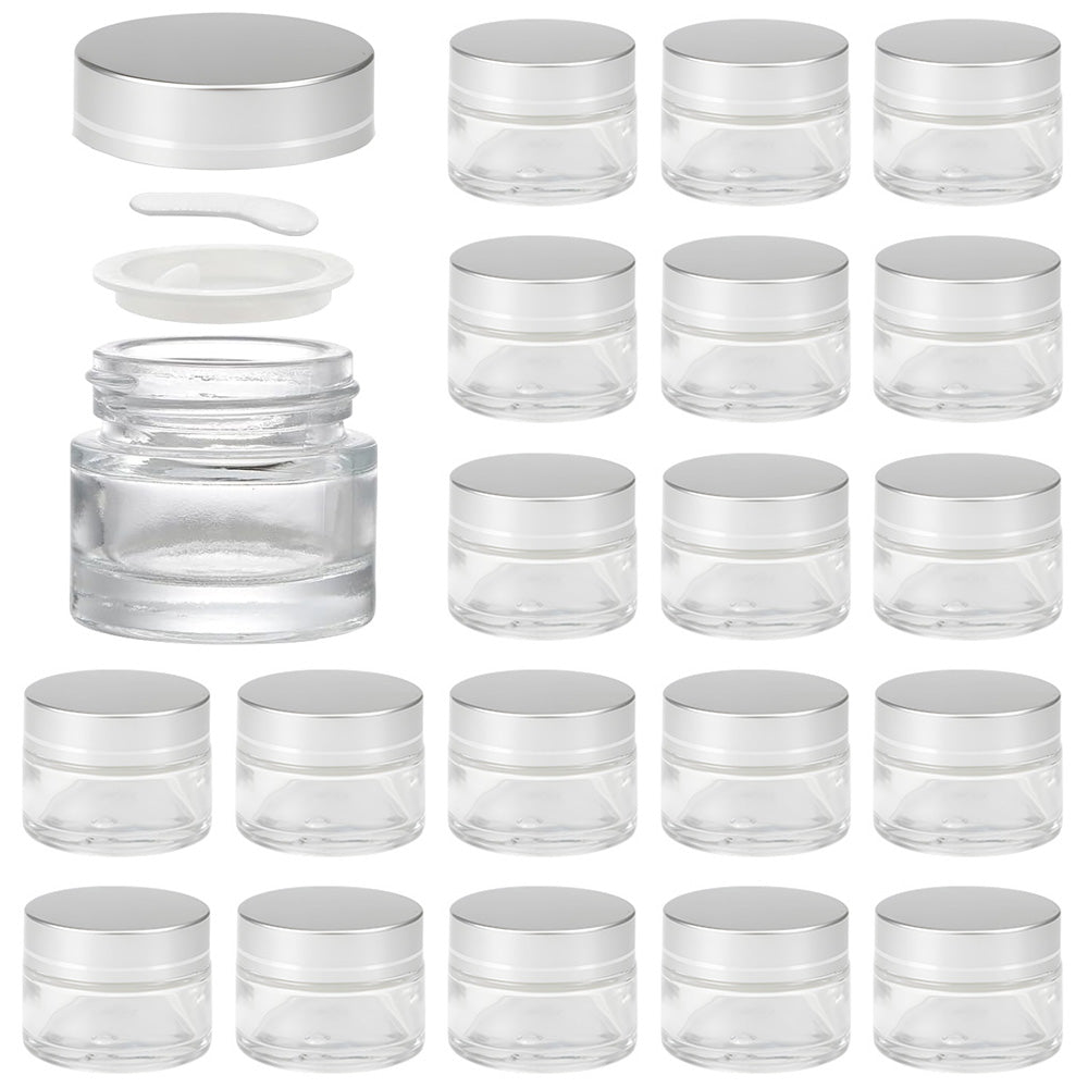 Glass Jars Reusable Cosmetic Cream Pot Set