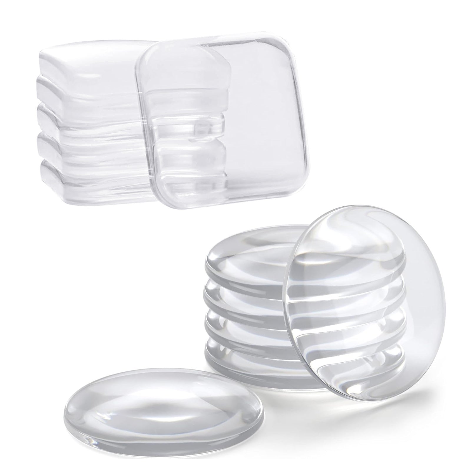 12Pc Clear Self-Adhesive Wall Protection Door Bumper Set