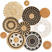 11-Piece Boho Handwoven Basket Wall Decor Dining Tabletop Placemats