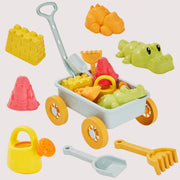 Chenshia 8Pc Wheelbarrow & Sand Castle Set - Kids Montessori Beach Toy Set