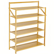 6-Tier Entryway Bamboo Shoe Rack Shoe Storage Organizer