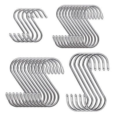 S-Shaped Hooks 30 Pack Stainless Steel Hanging Pegs