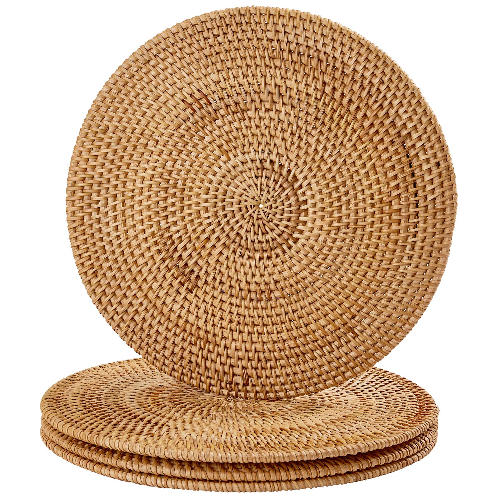 40cm Boho Handwoven Round Placemats- 4 Pack