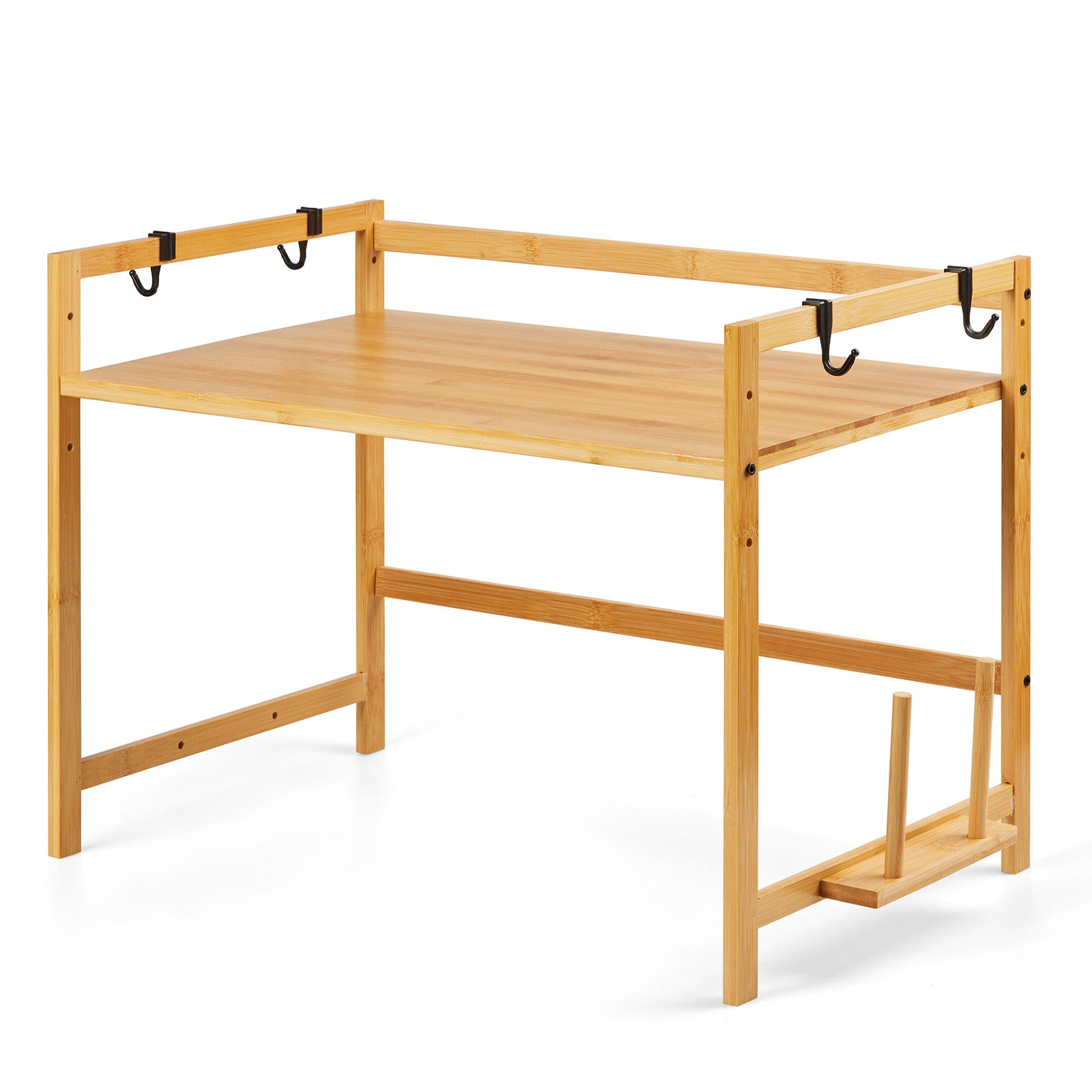 Bamboo Over Microwave Kitchen Countertop Storage Rack