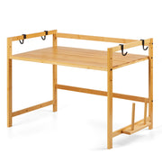 Bamboo Over Microwave Kitchen Countertop Storage Rack