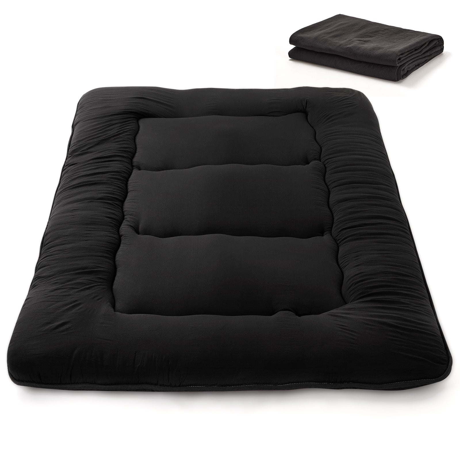Futon Style Mattress Tri Fold Memory Foam Floor Bed