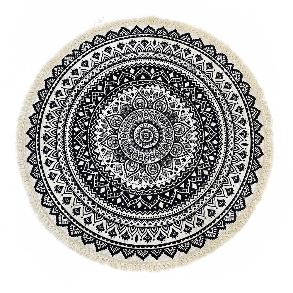 90cm Round Moroccan Decor Rug